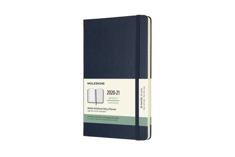 Moleskine 2021 18-Month Weekly Large Hardcover Diary: Sapphire Blue