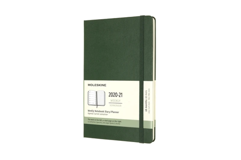 Moleskine 2021 18-Month Weekly Large Hardcover Diary: Myrtle Green