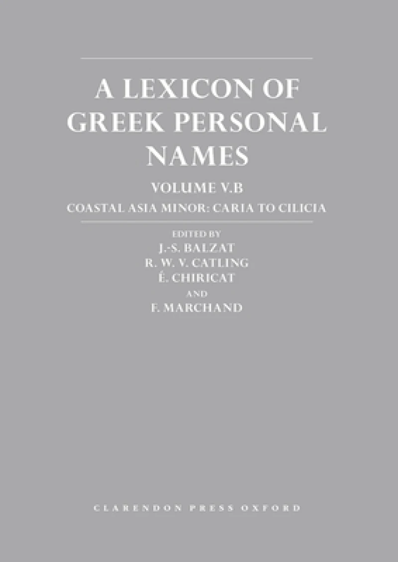 A Lexicon of Greek Personal Names