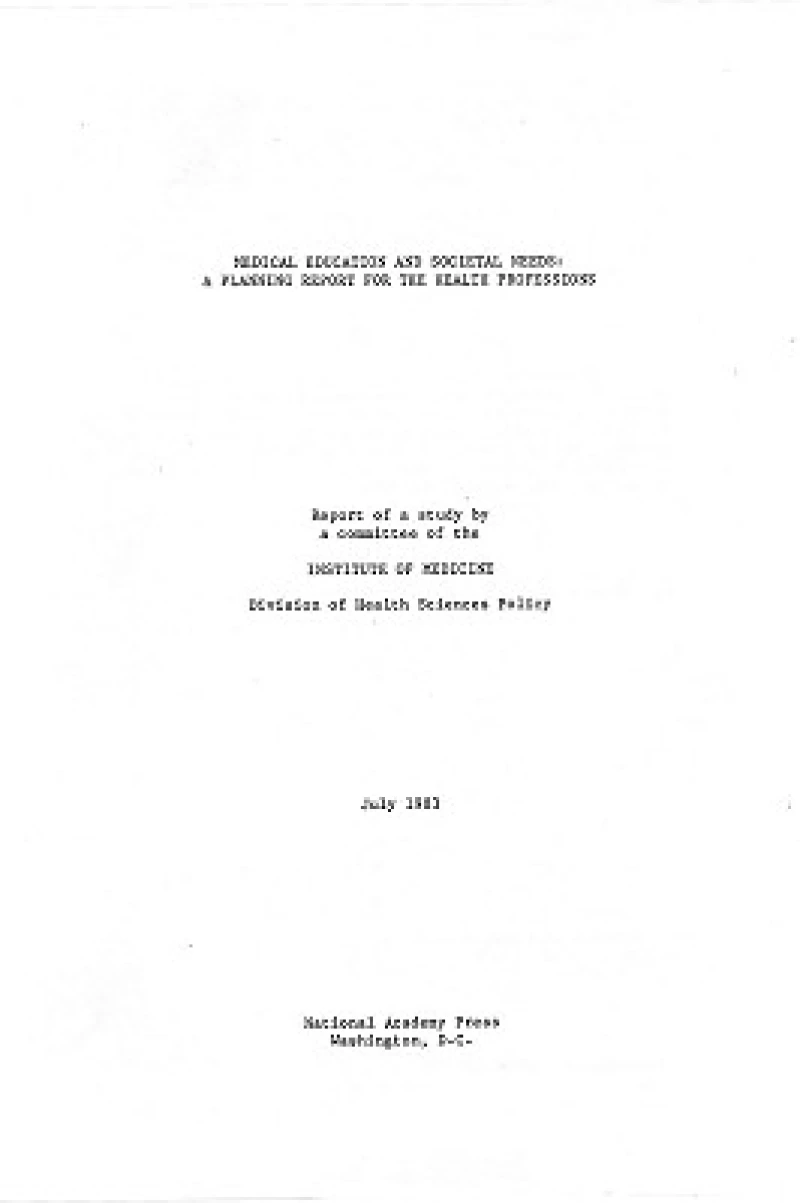 Medical Education and Societal Needs