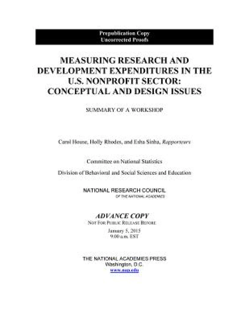 Measuring Research and Development Expenditures in the U.S. Nonprofit Sector