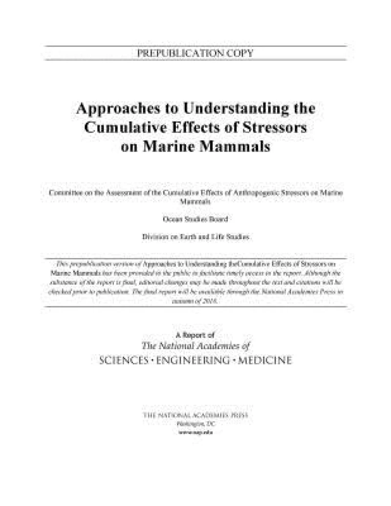 Approaches to Understanding the Cumulative Effects of Stressors on Marine Mammals