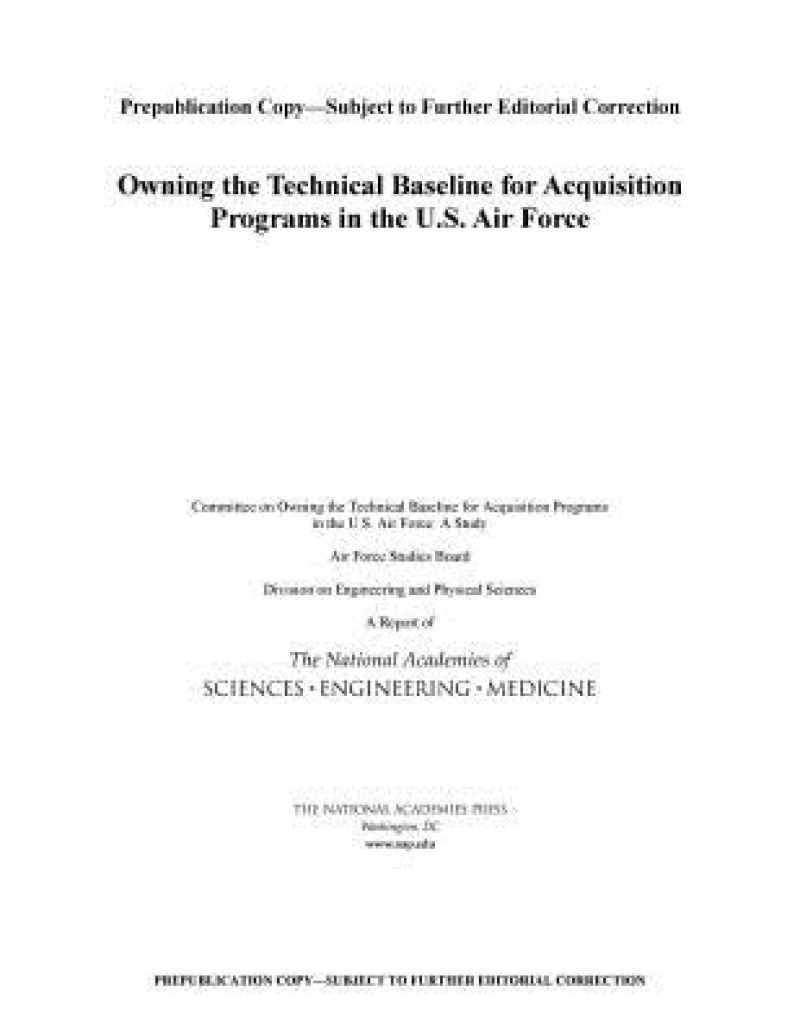 Owning the Technical Baseline for Acquisition Programs in the U.S. Air Force
