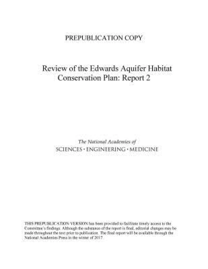 Review of the Edwards Aquifer Habitat Conservation Plan