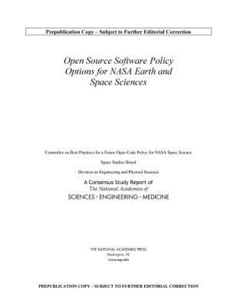 Open Source Software Policy Options for NASA Earth and Space Sciences
