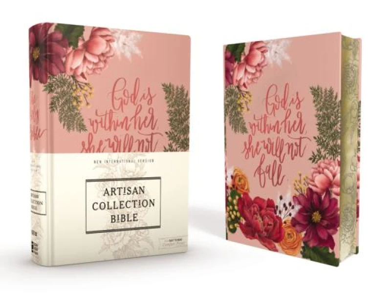 NIV, Artisan Collection Bible, Women's Bible with Journaling Space, Cloth over Board, Pink Floral, Designed Edges under Gilding, Red Letter, Comfort Print