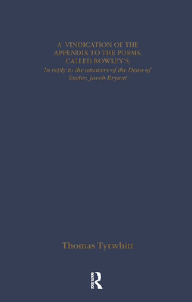 Thomas Chatterton: Early Sources and Responses