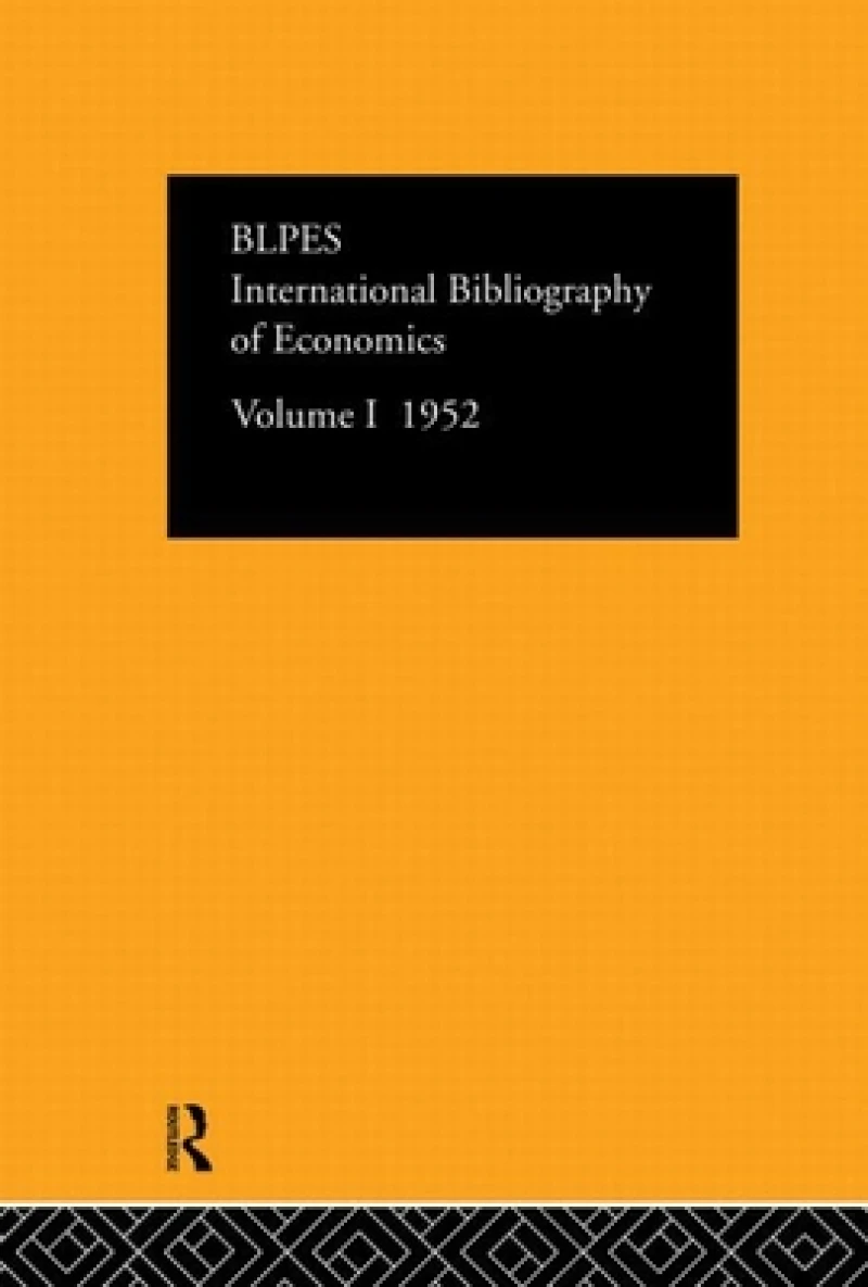 Intl Biblio Econom 1952 Vol 1