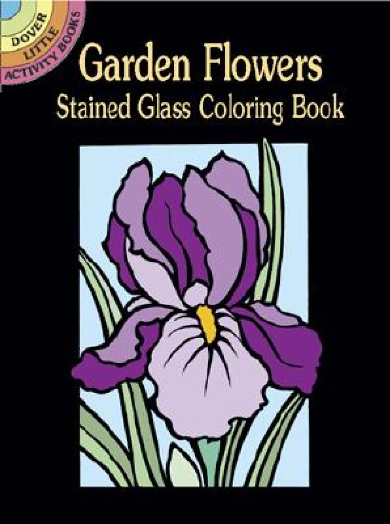 Mini Garden Flowers Stained Glass Coloring Book