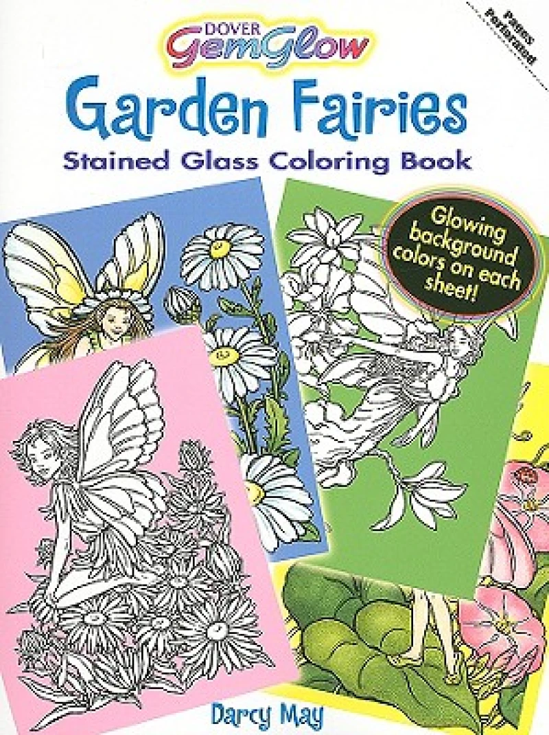 Garden Fairies Stained Glass Coloring Book