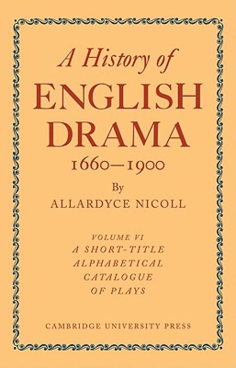History of English Drama 1660–1900