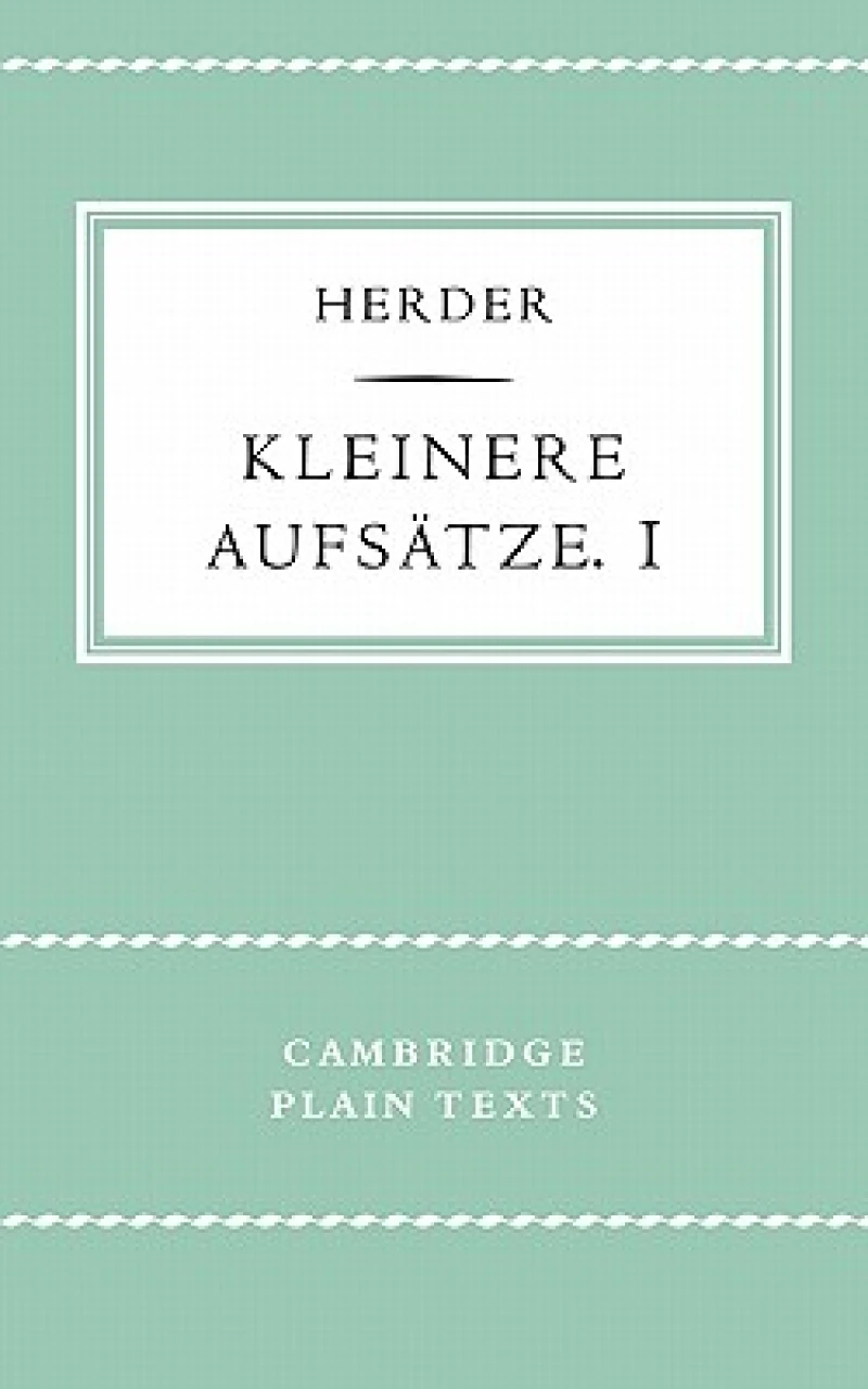 Kleinere Aufsatze I