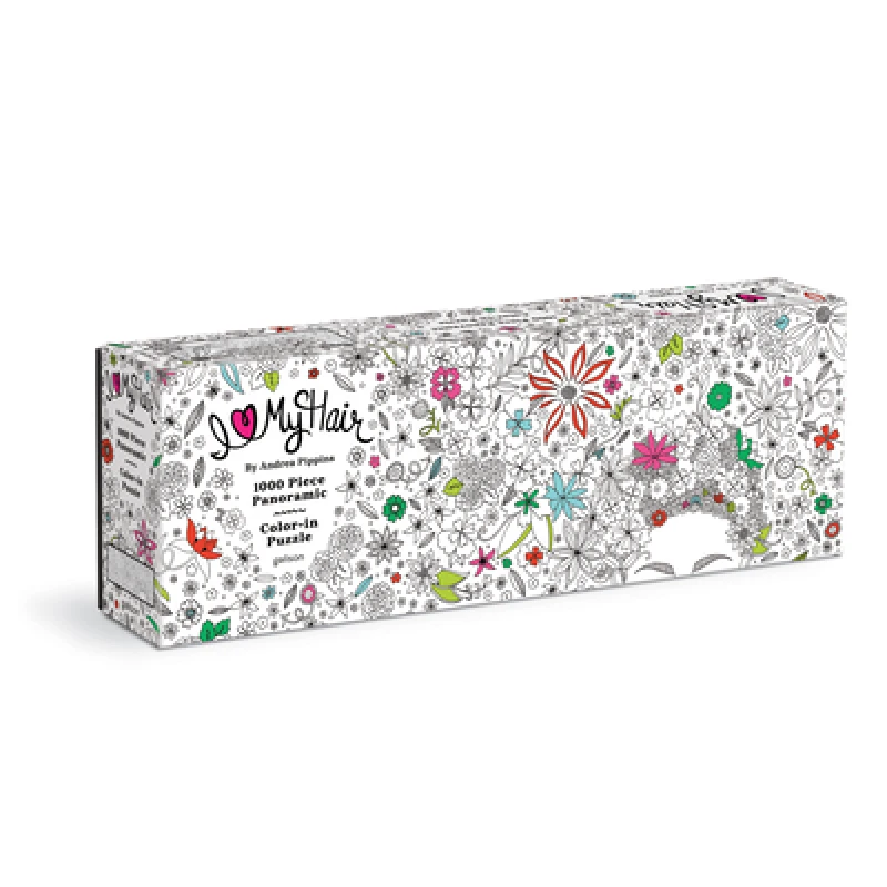 Andrea Pippins Flowers In Your Hair Color-In 1000 Piece Panoramic Puzzle