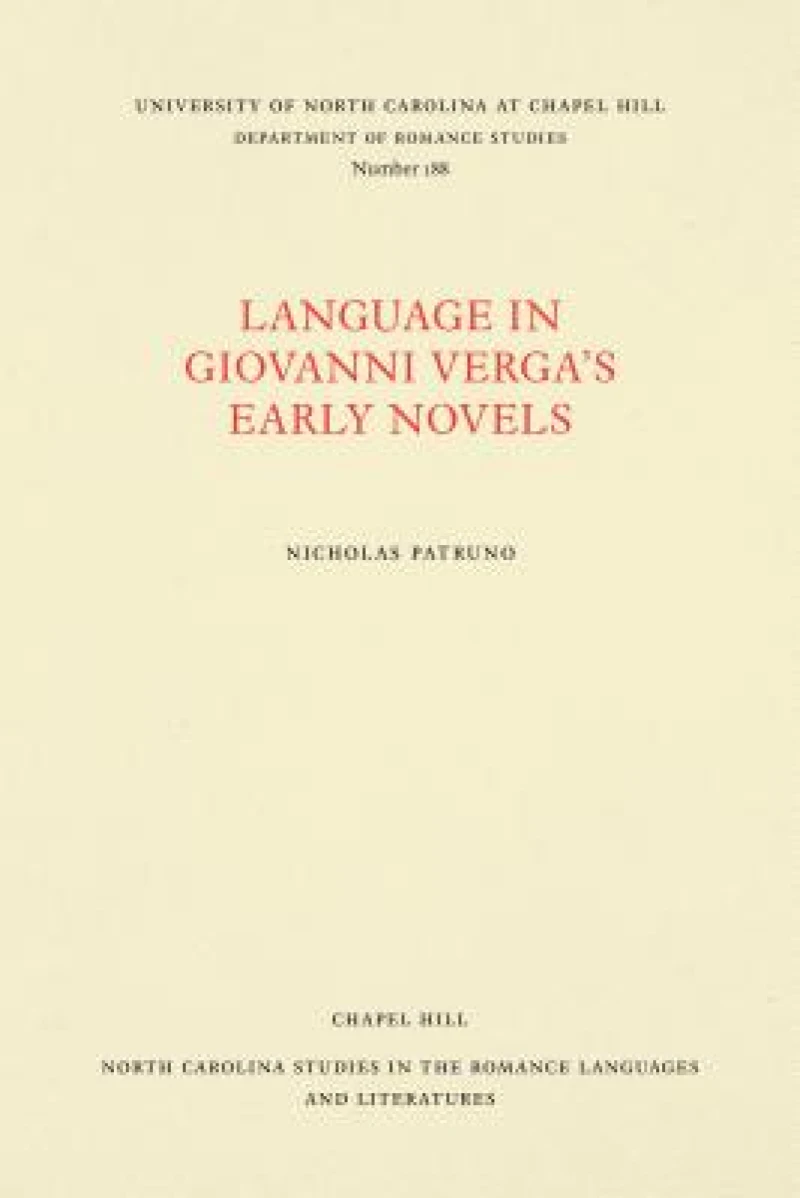 Language in Giovanni Verga's Early Novels