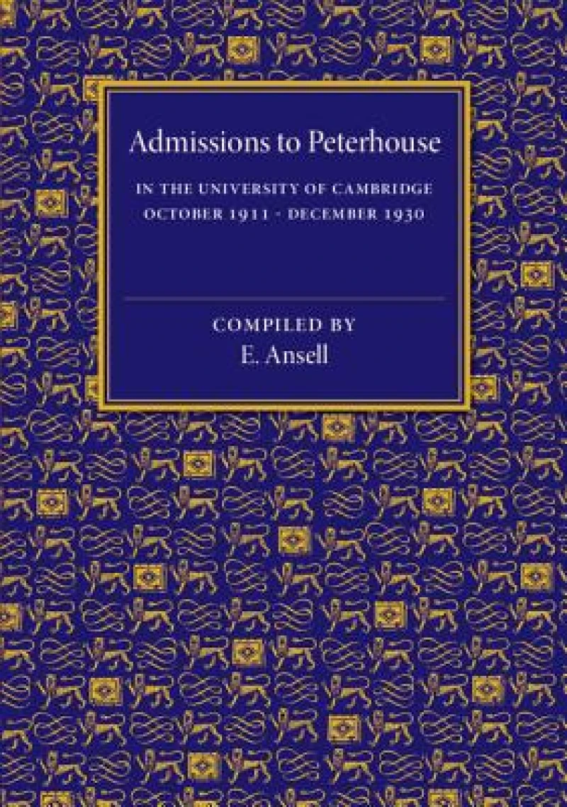 Admissions to Peterhouse