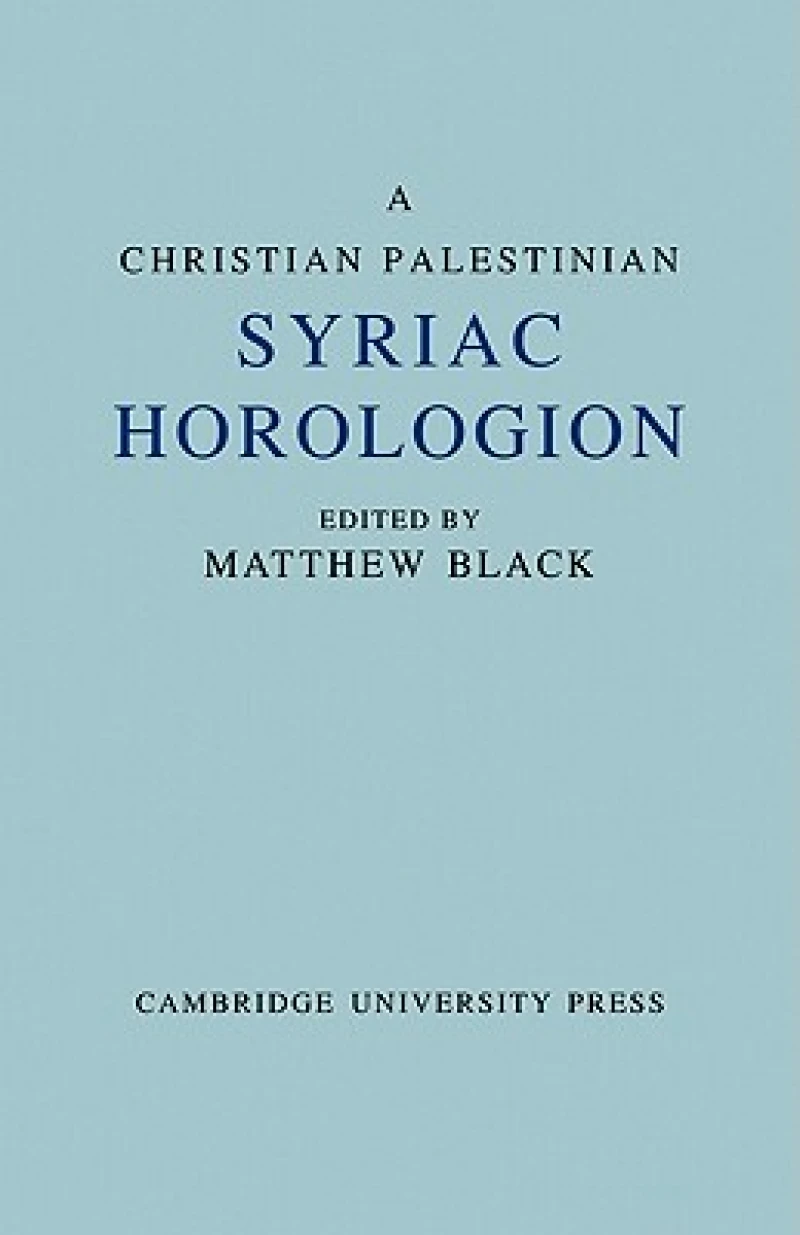 A Christian Palestinian Syriac Horologion