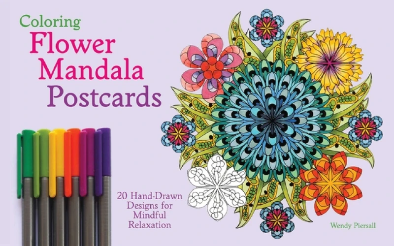 Coloring Flower Mandala Postcards