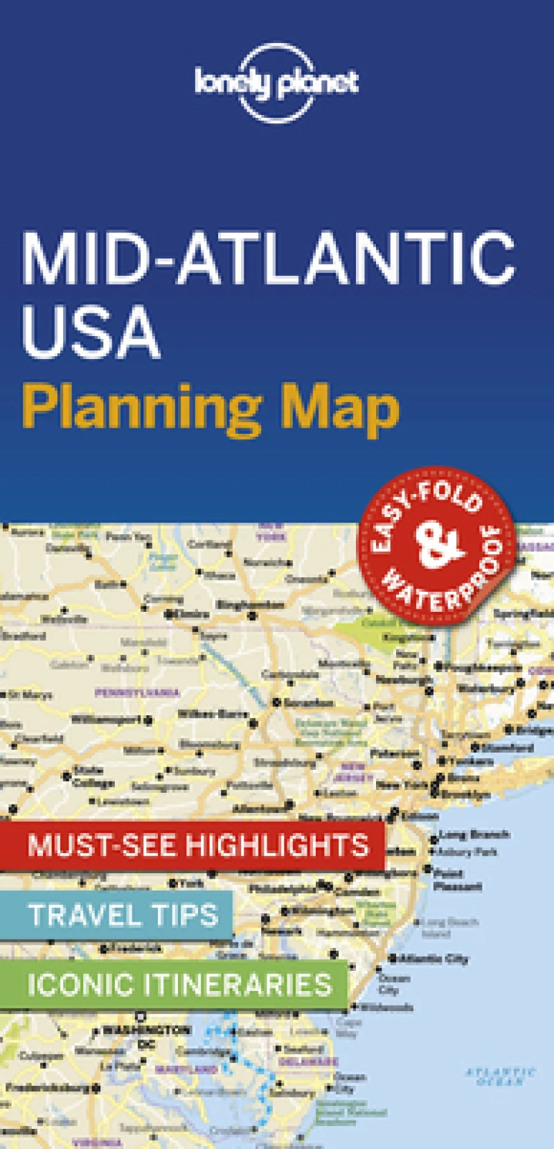Lonely Planet Mid-Atlantic USA Planning Map