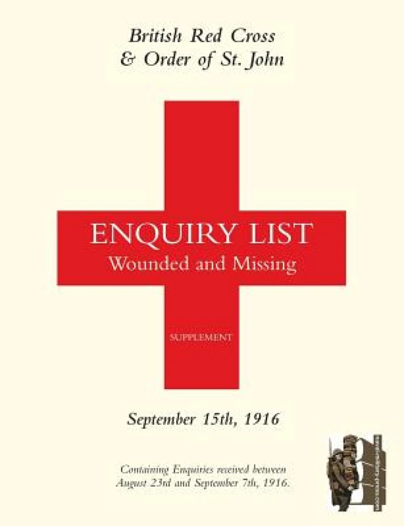 British Red Cross and Order of St John Enquiry List for Wounded and Missing