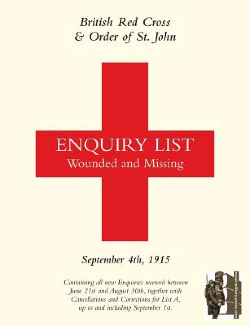 British Red Cross and Order of St John Enquiry List for Wounded and Missing