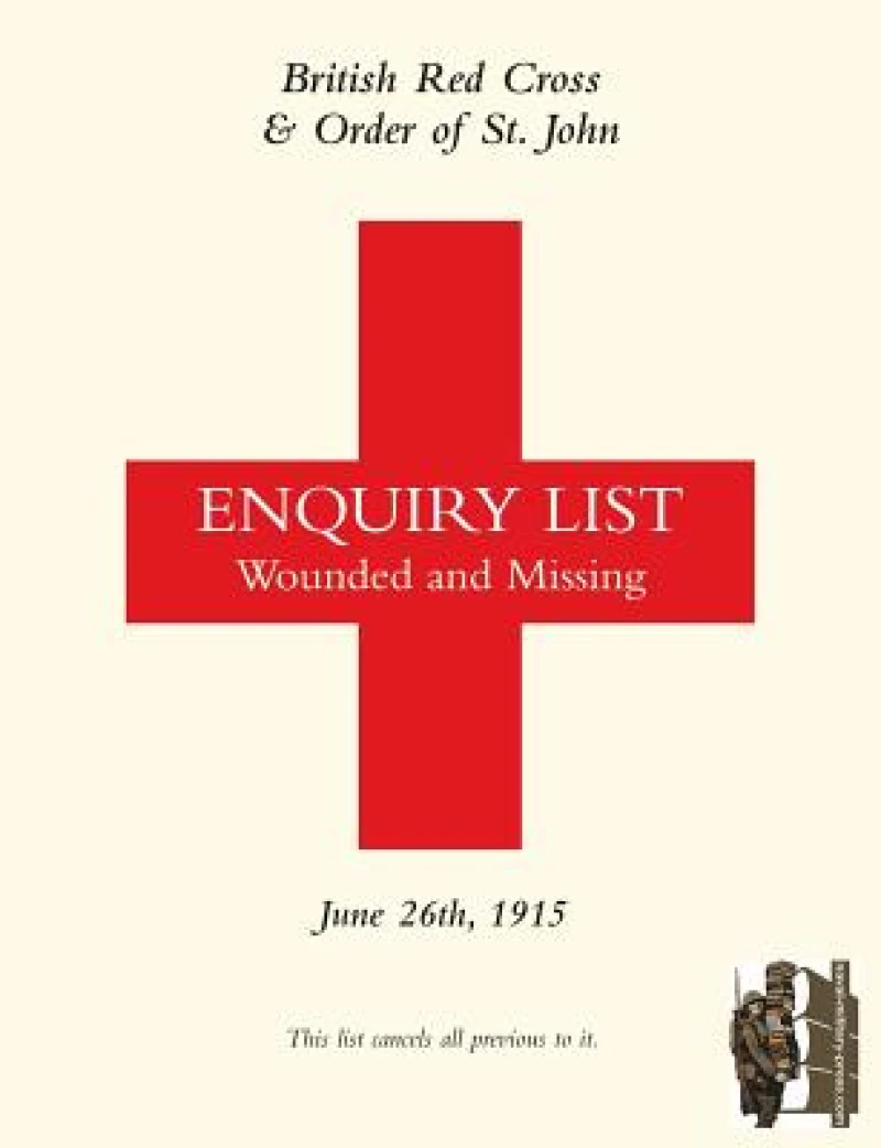 British Red Cross and Order of St John Enquiry List for Wounded and Missing