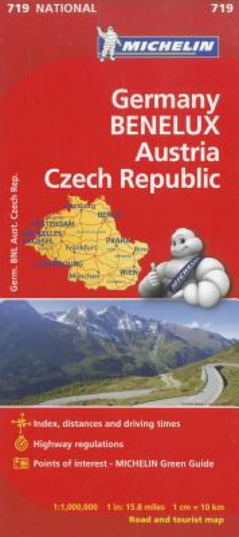 Germany, Benelux, Austria, Czech Republic - Michelin National Map 719