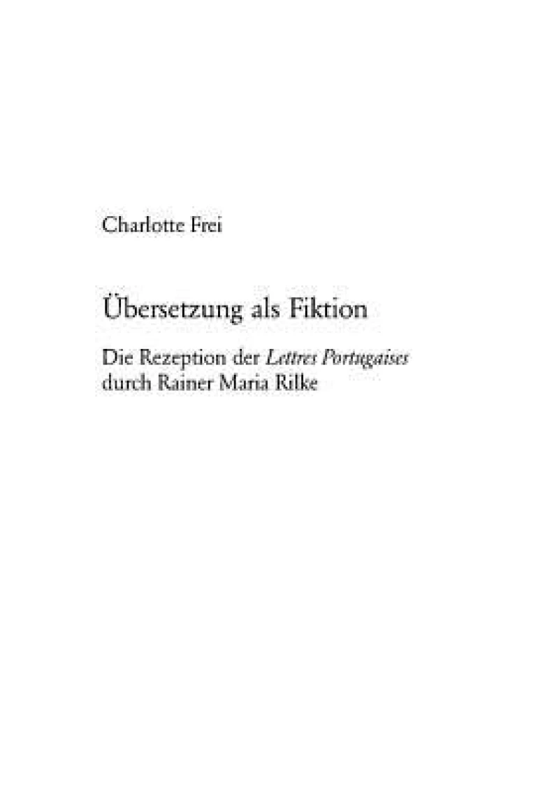 Uebersetzung als Fiktion