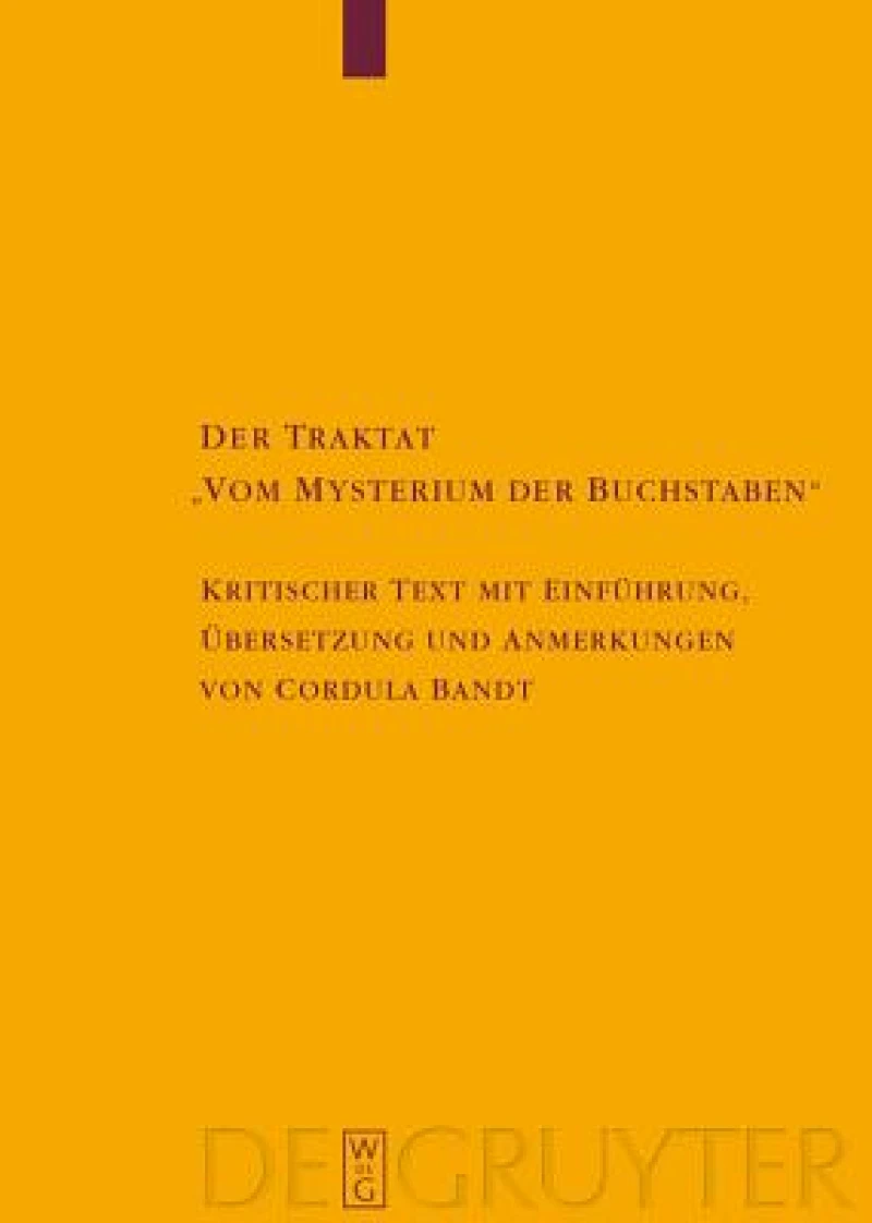 Der Traktat "Vom Mysterium der Buchstaben"