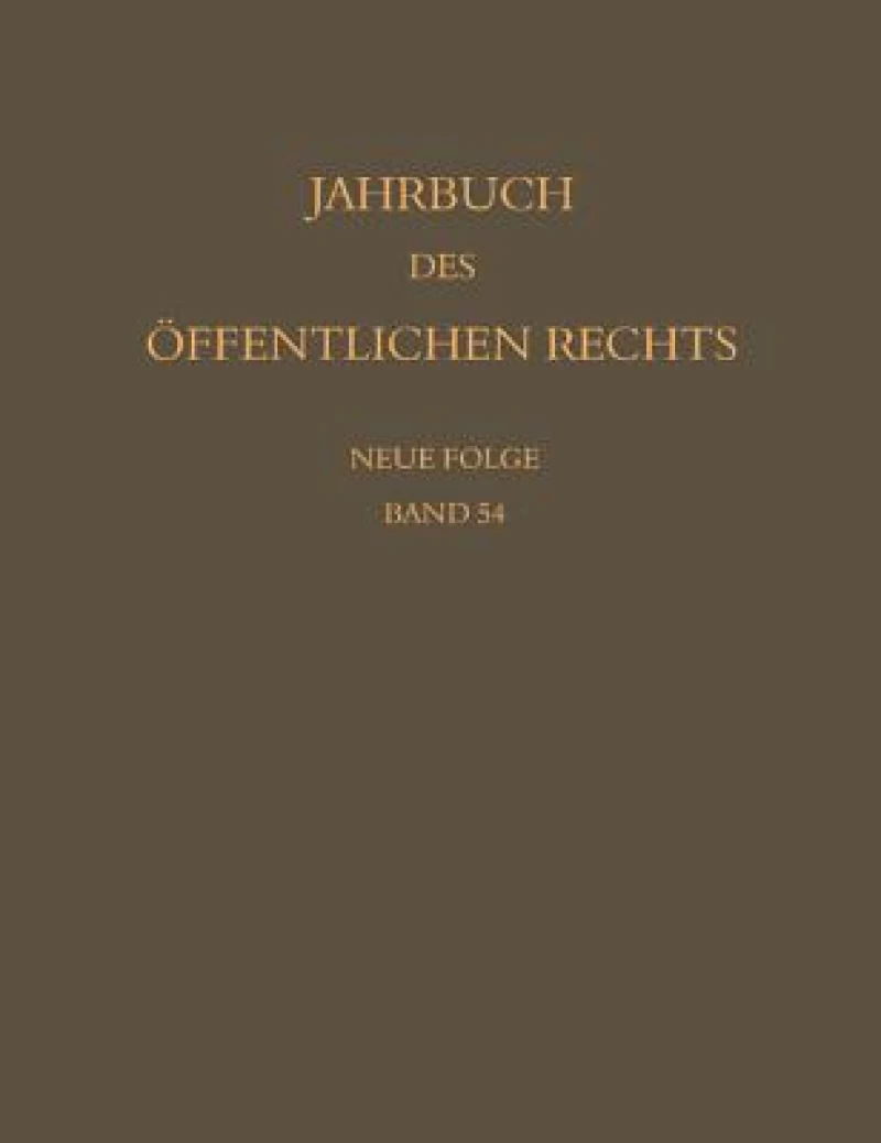 Jahrbuch des offentlichen Rechts der Gegenwart. Neue Folge