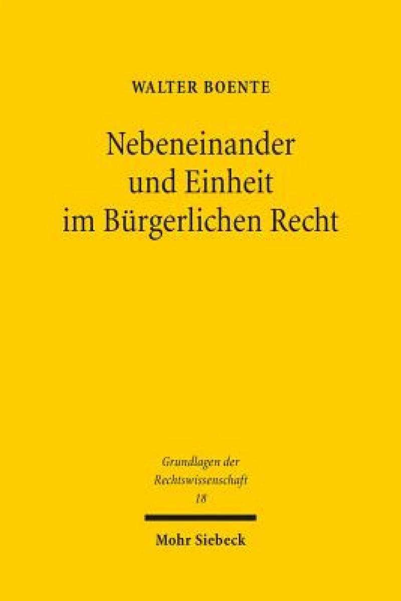 Nebeneinander und Einheit im Burgerlichen Recht