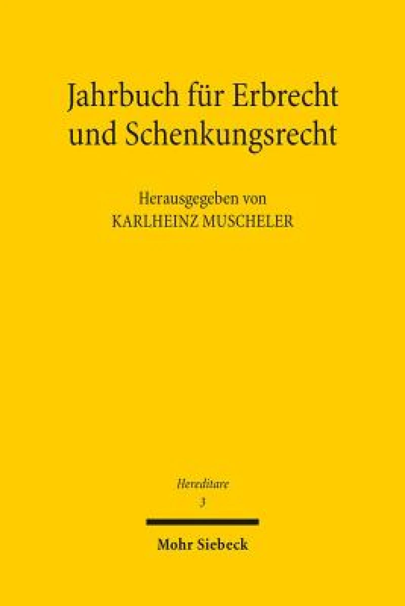 Jahrbuch fur Erbrecht und Schenkungsrecht