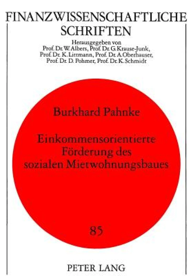 Einkommensorientierte Foerderung des sozialen Mietwohnungsbaues