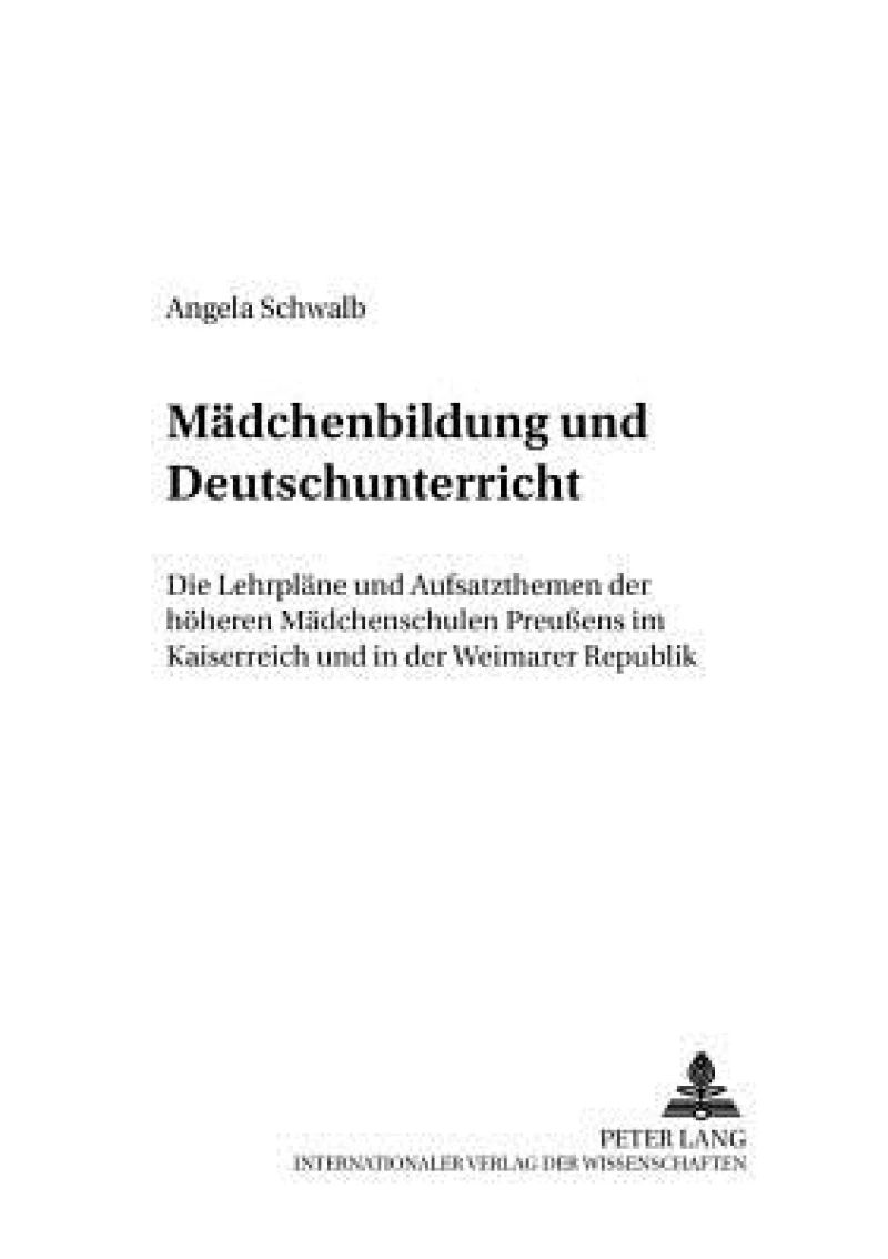Maedchenbildung und Deutschunterricht