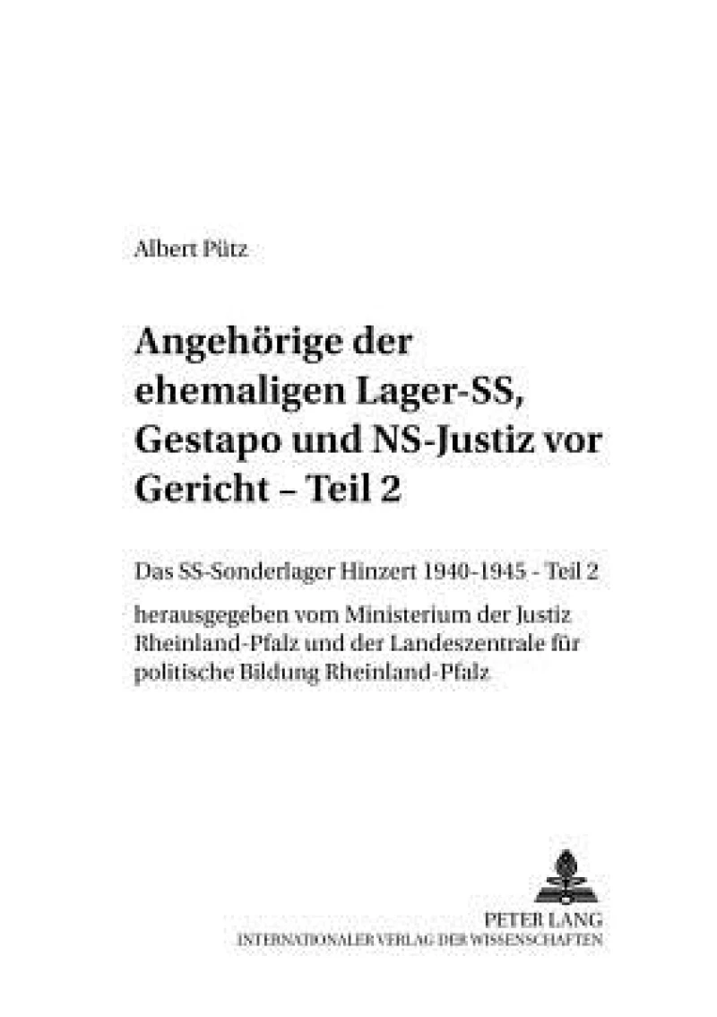 Das Ss-Sonderlager/Kz Hinzert 1940-1945. Teil 2