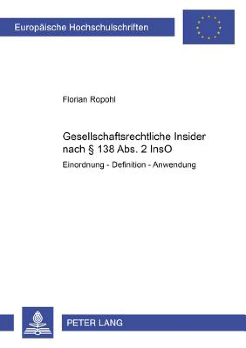 Gesellschaftsrechtliche Insider Nach § 138 Abs. 2 Inso