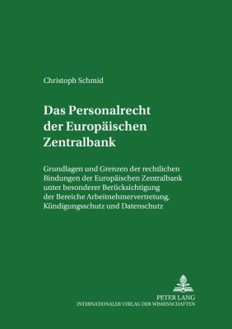 Das Personalrecht Der Europaeischen Zentralbank