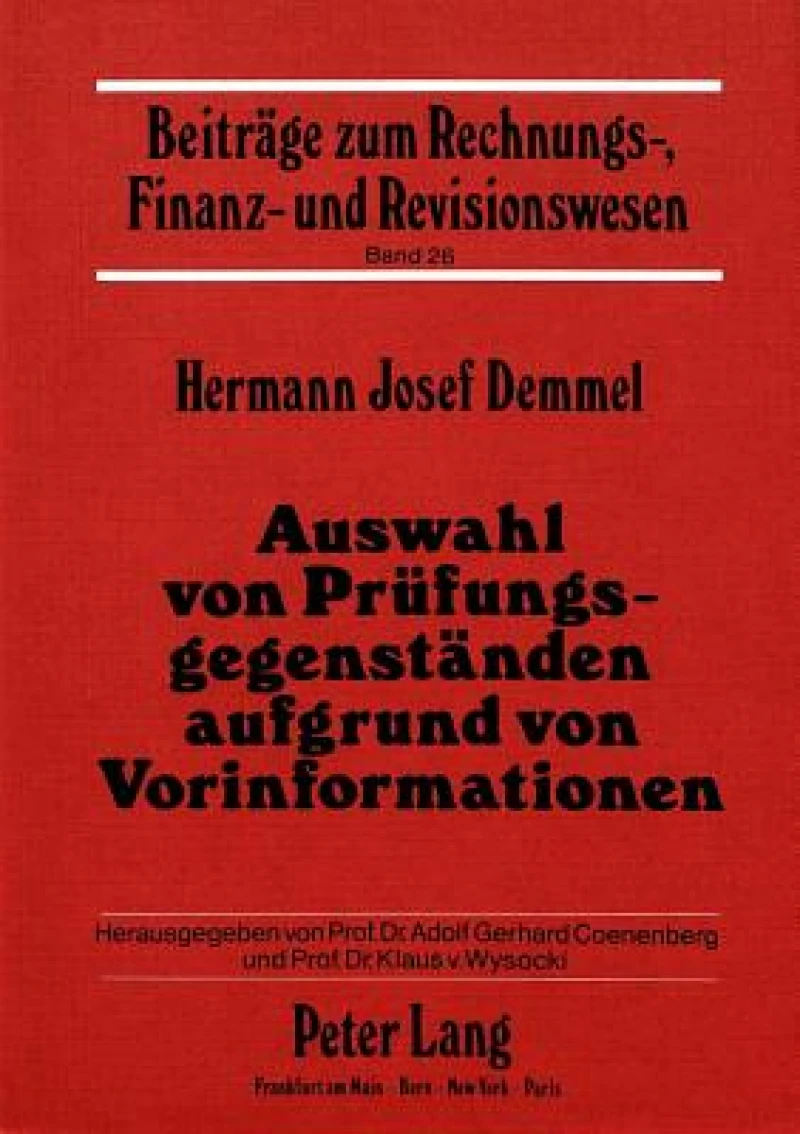 Auswahl von Pruefungsgegenstaenden aufgrund von Vorinformationen