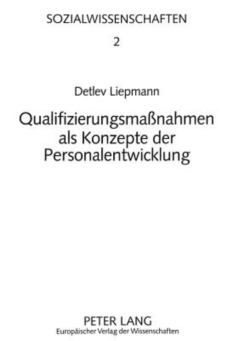 Qualifizierungsmaßnahmen ALS Konzepte Der Personalentwicklung