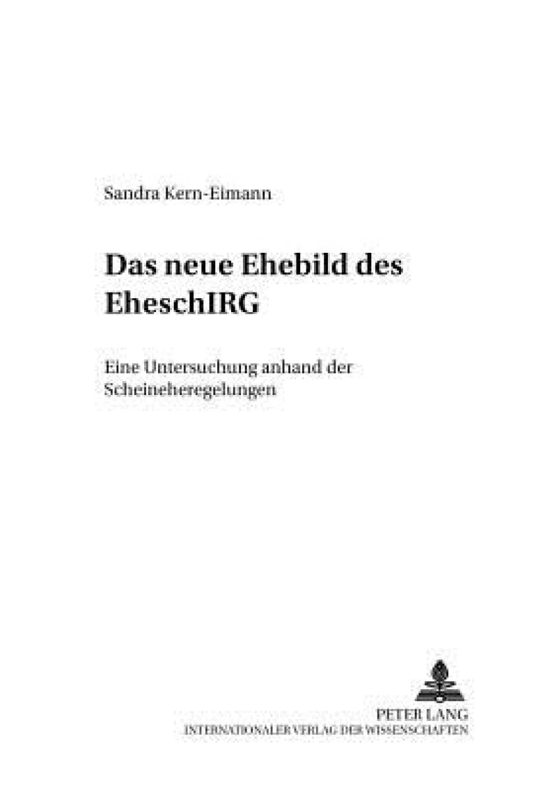 Das Neue Ehebild Des Eheschlrg
