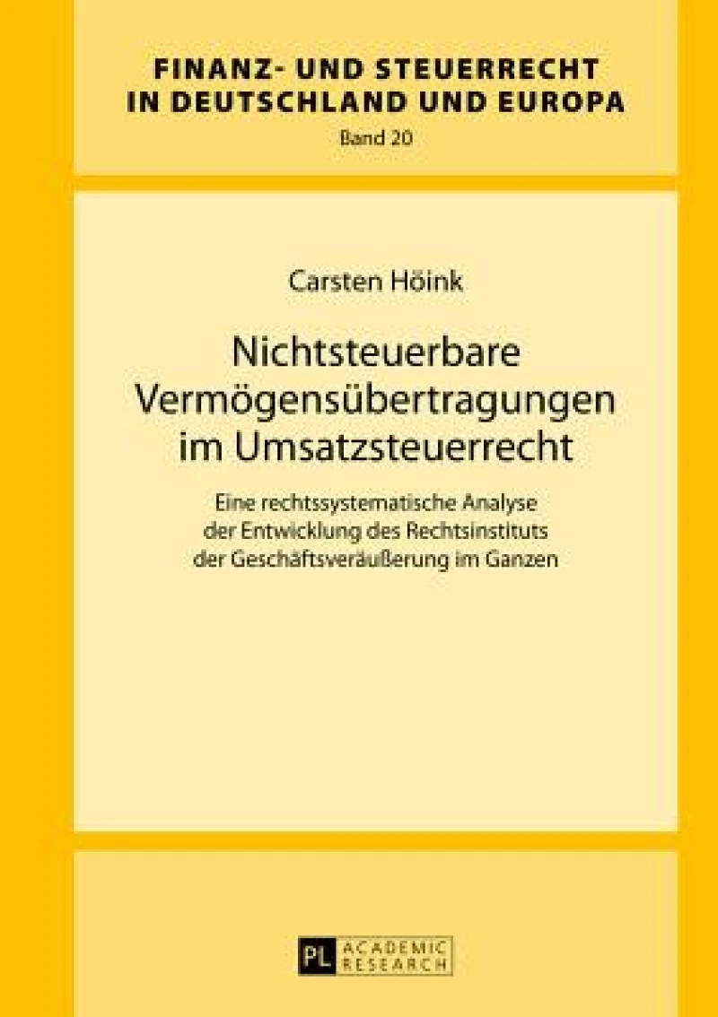 Nichtsteuerbare Vermoegensuebertragungen im Umsatzsteuerrecht